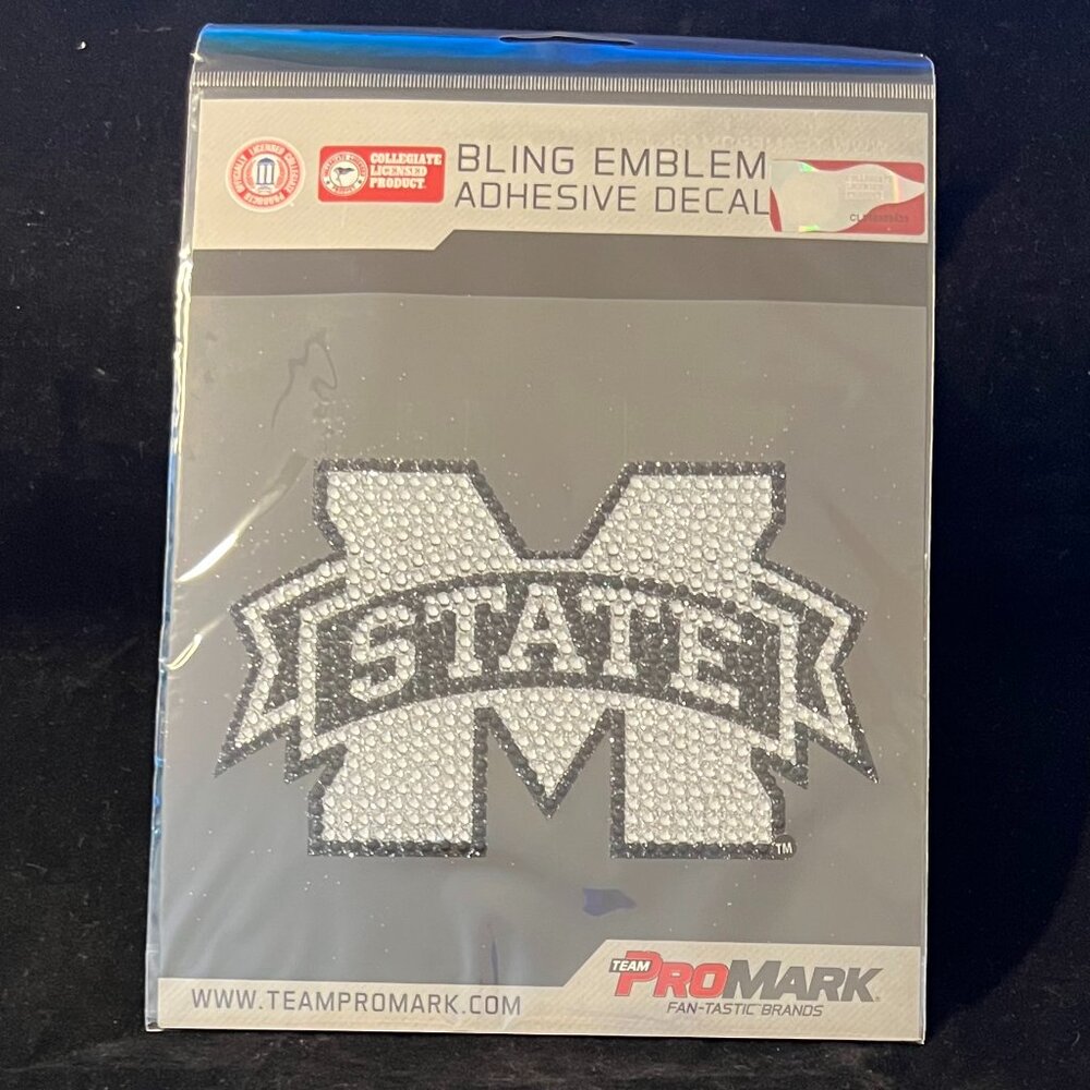 Mississippi State Bling Emblem Car Decal NWT
